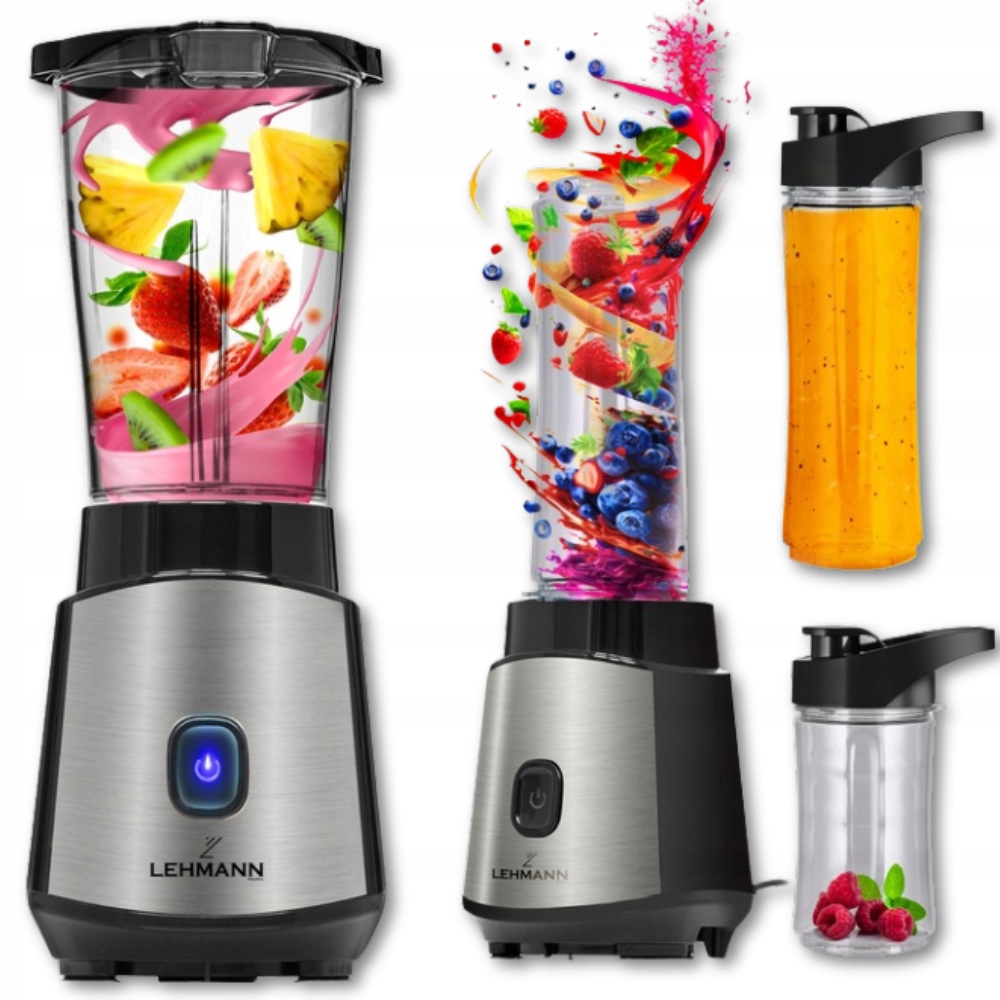 Silný Kalichový Mixér 3V1 pro smoothie koktejly 1200W Set