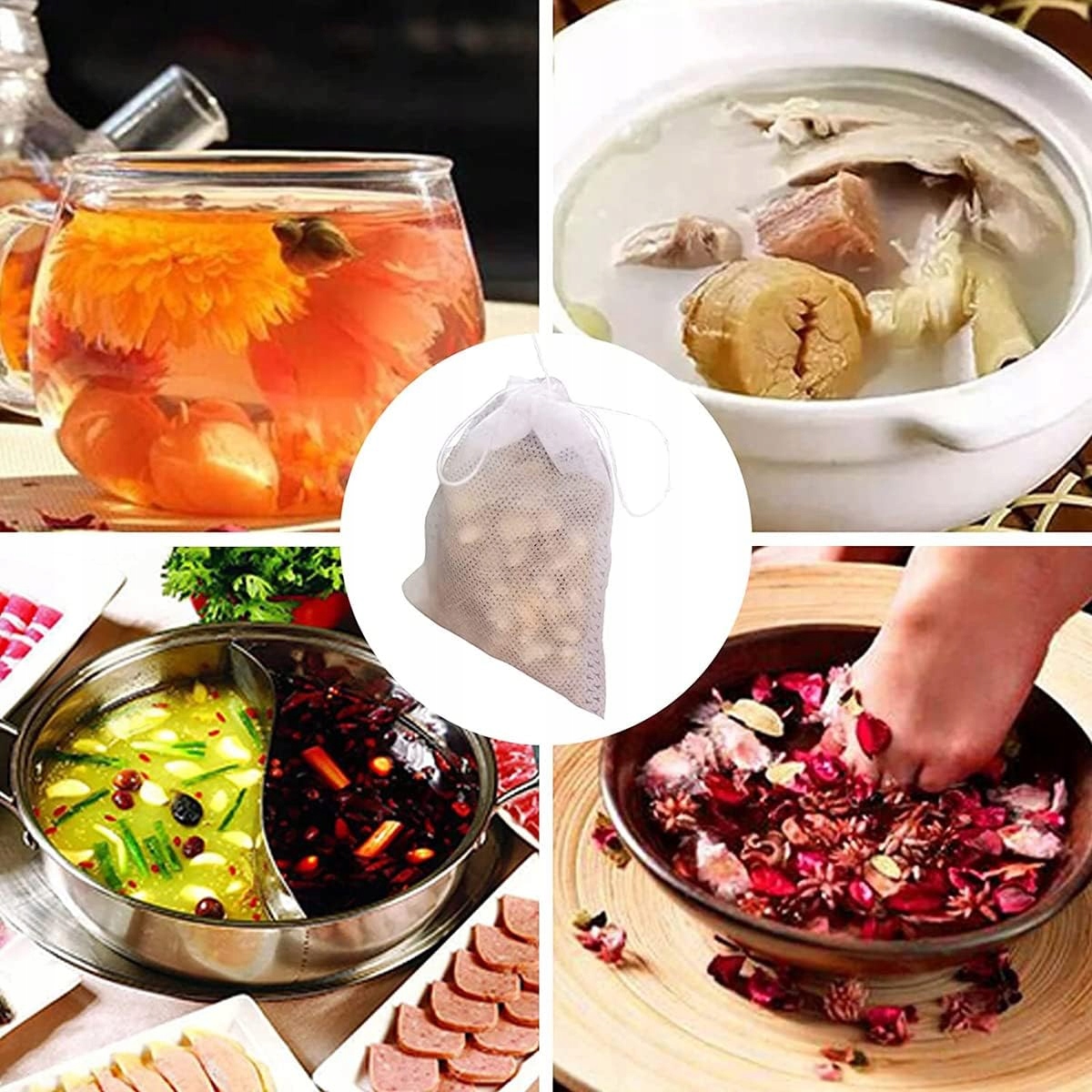 TOREBKI WORECZKI ZAPARZACZ DO ZAPARZANIA PARZENIA HERBATY ZIÓŁ FILTR 100szt Materiał inny