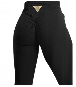 Legginsy DAMSKIE czarne PUSH UP wysoki stan MARSZCZONE Z TYŁU Kod producenta leginsy czarne push up wysoki stan marszczone