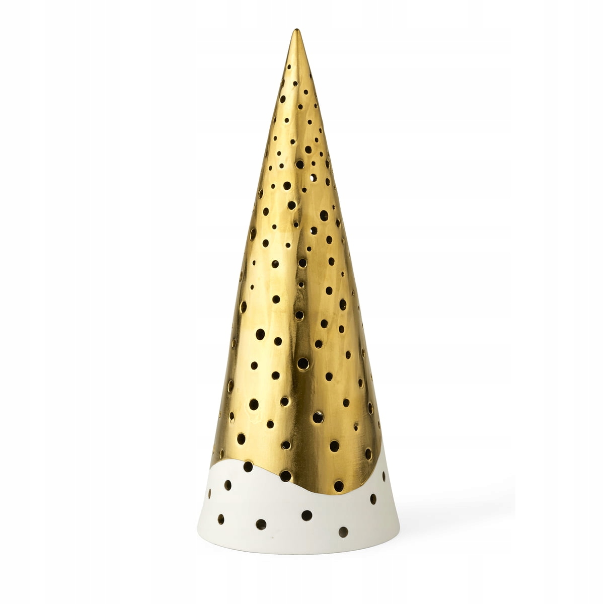 Kähler Vánoční lucerna Porcelánový svícen Vánoční stromek 30 cm Zlatý