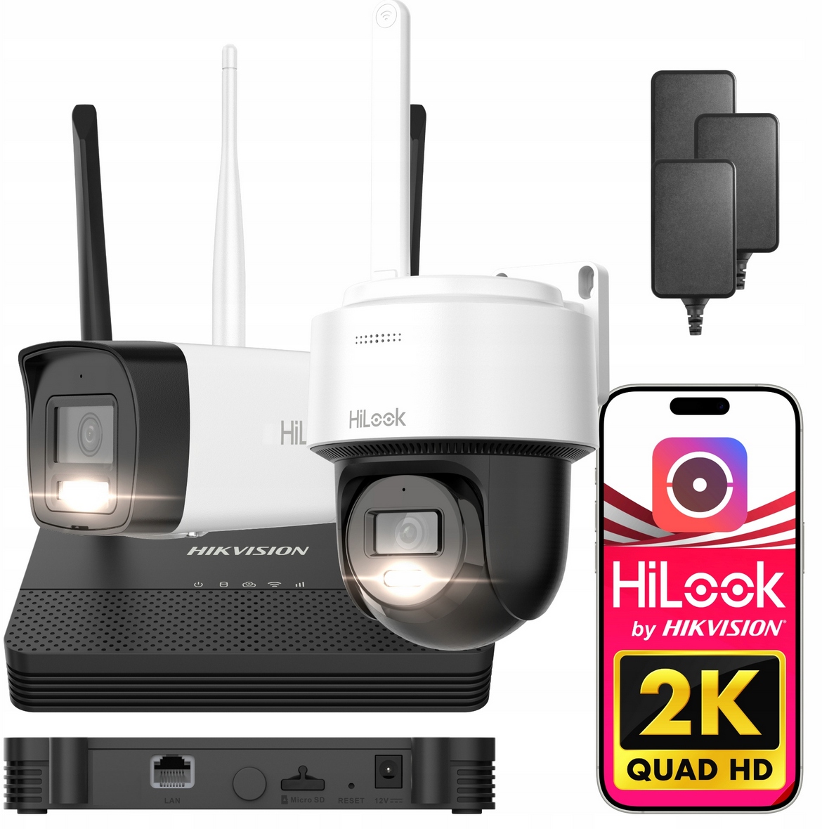 Zestaw do monitoringu Wi-Fi Hilook by Hikvision EasyLink WIFIKIT-BP4-4CH
