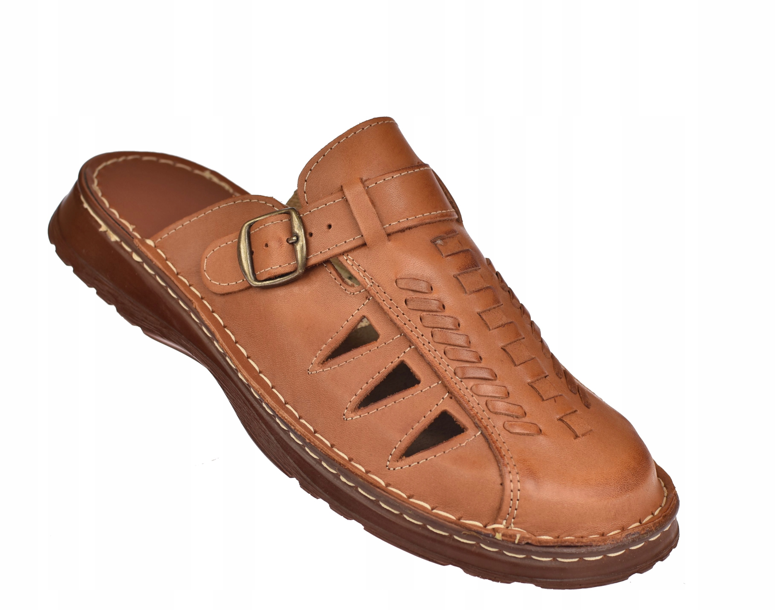 Pánské pantofle Polské přírodní kůže KLS-023 br vel