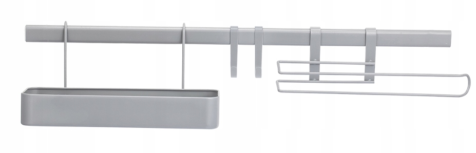 Kuchyňská relingová sada šedá matná, pevná