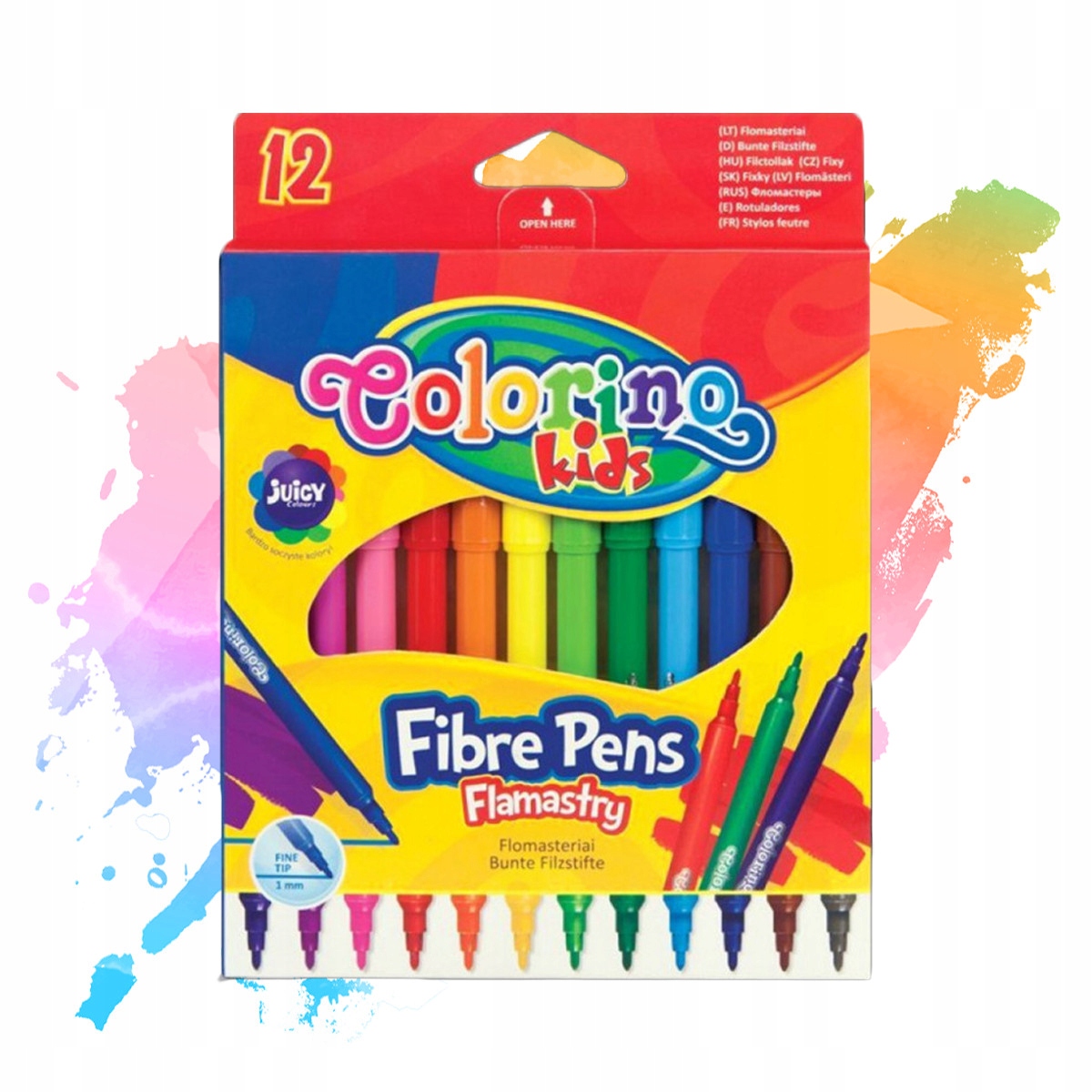 SZKOLNE FLAMASTRY MAZAKI DLA DZIECI DO SZKOŁY 12K Marka Colorino