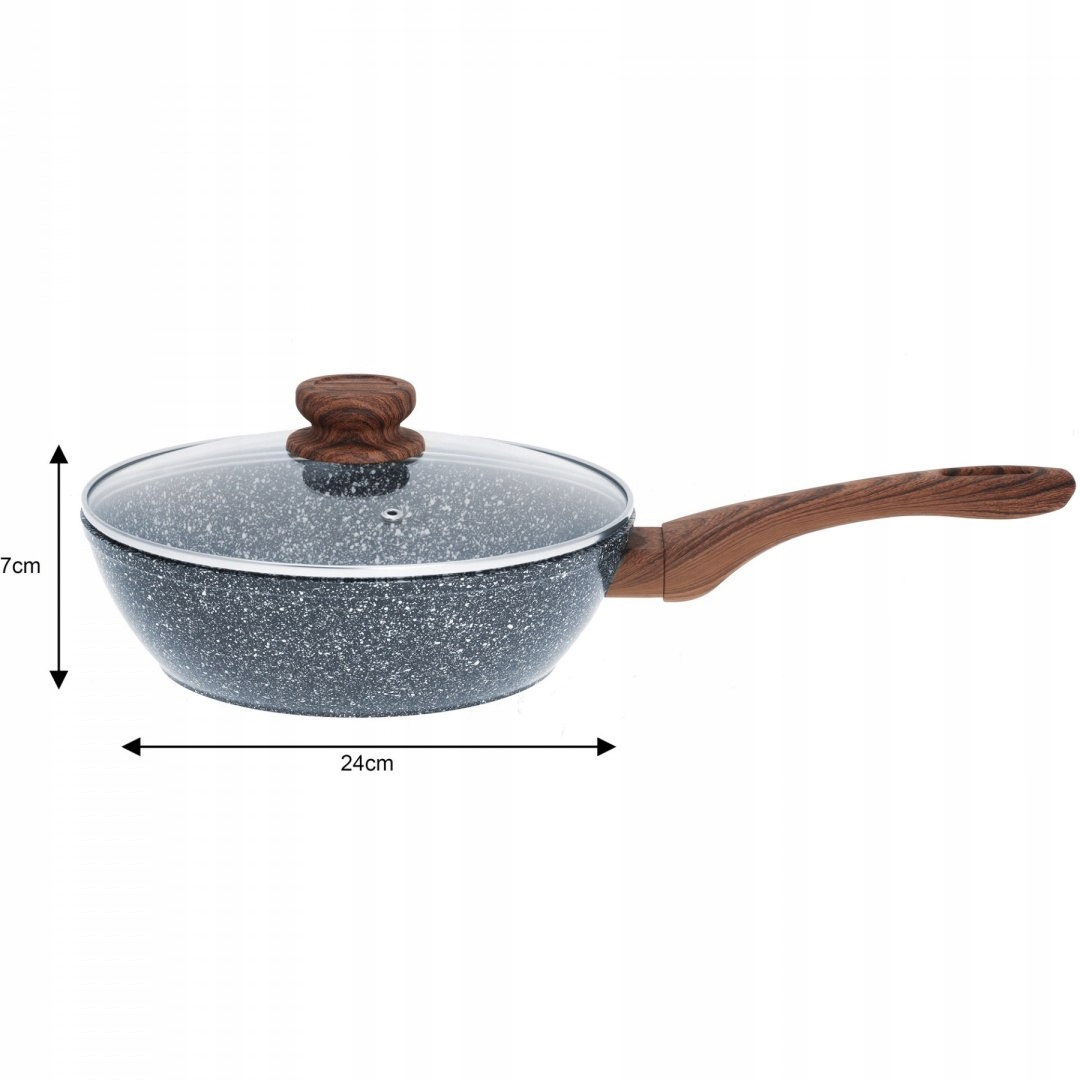 PATELNIA / WOK 24CM KiNGHOFF GRANIT WOOD KH-1170 / Linia 1
