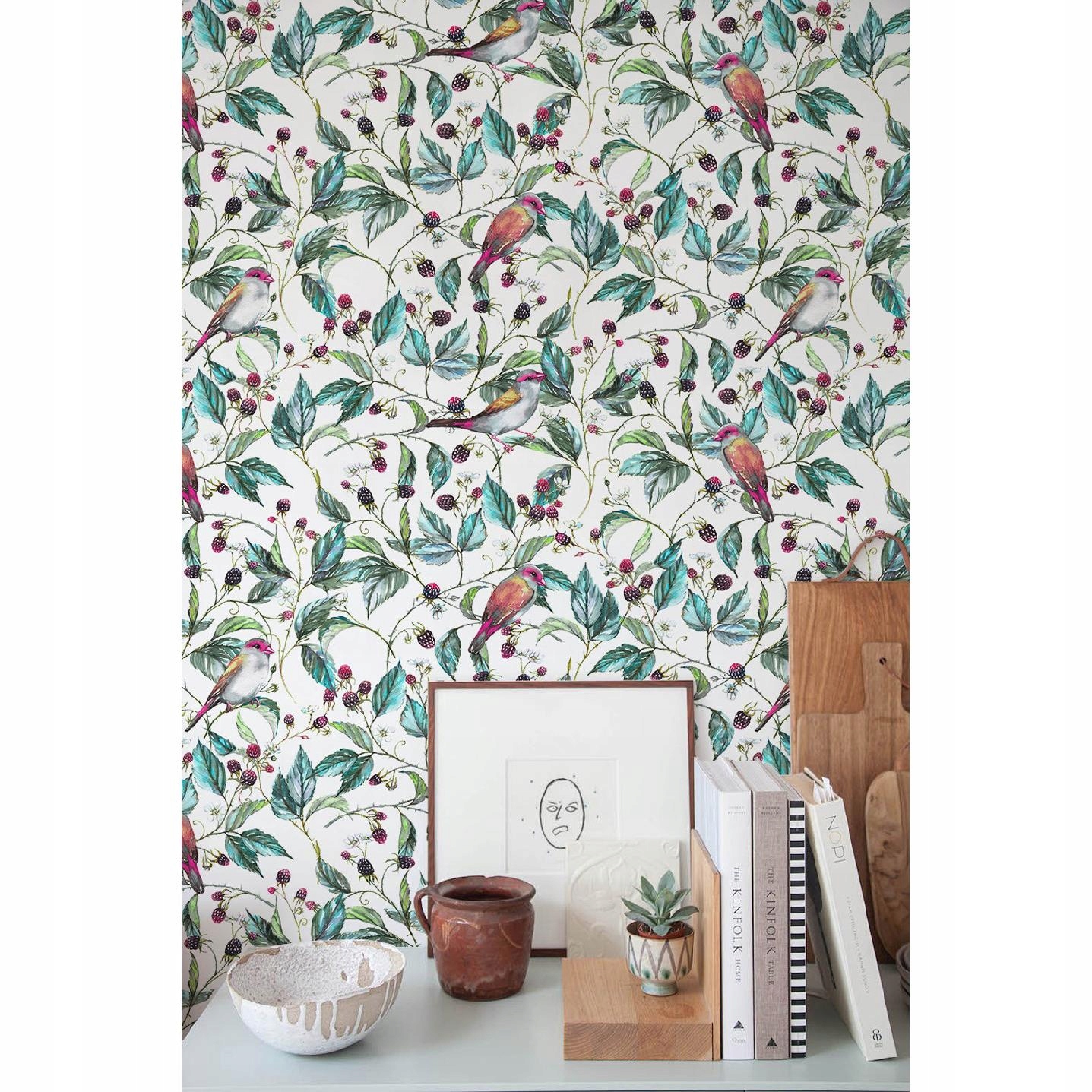 

Flizelina tapeta Vintage ptaki na gałęzi 104x70cm