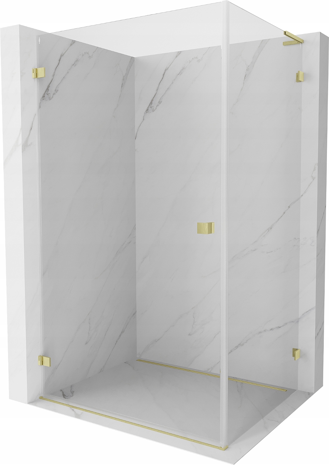 Mexen Lunar-B L Sprchový kout 100x70 cm Levý, Zlatý kartáčovaný