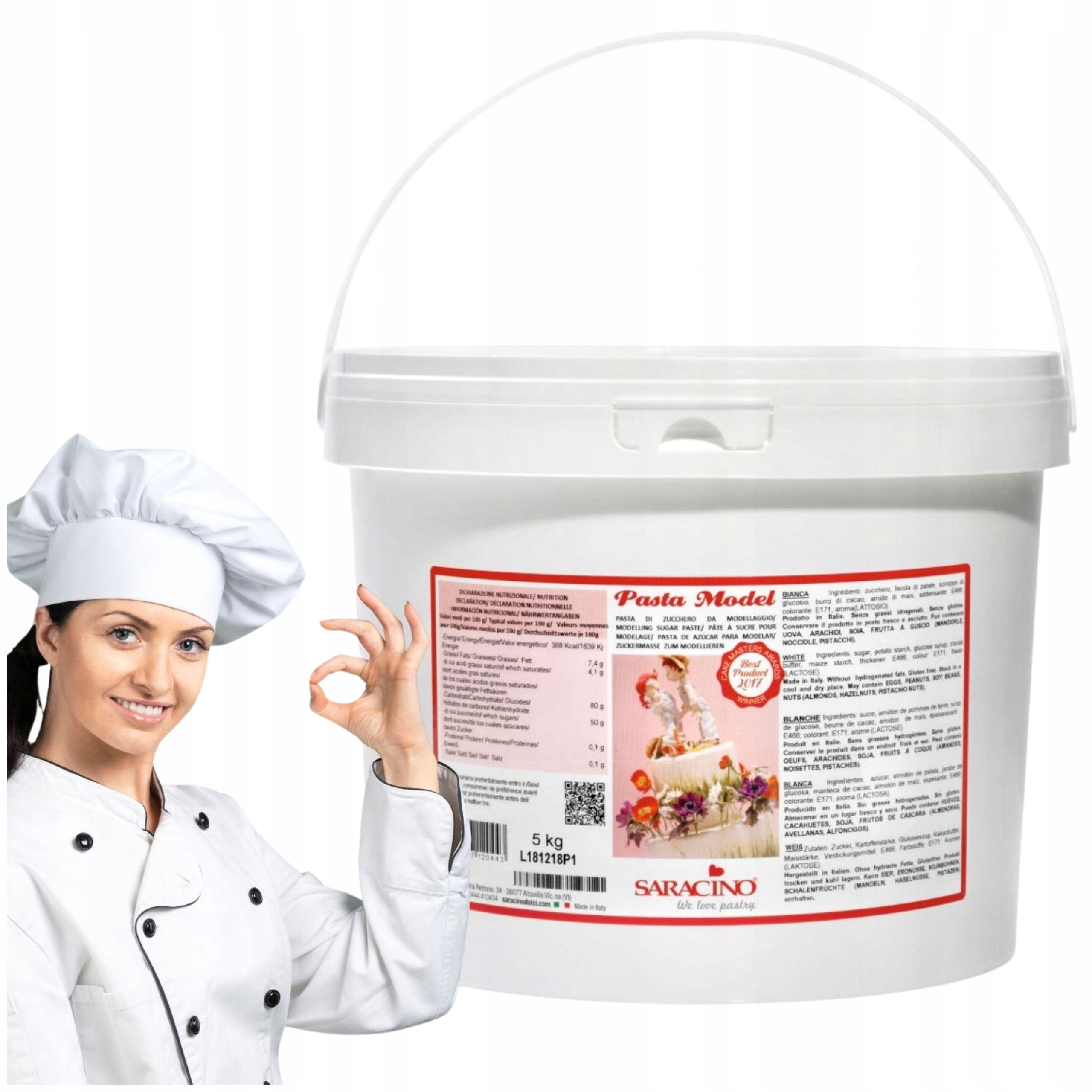 Masa Cukrowa Saracino Lukier Plastyczny Biały 5 kg