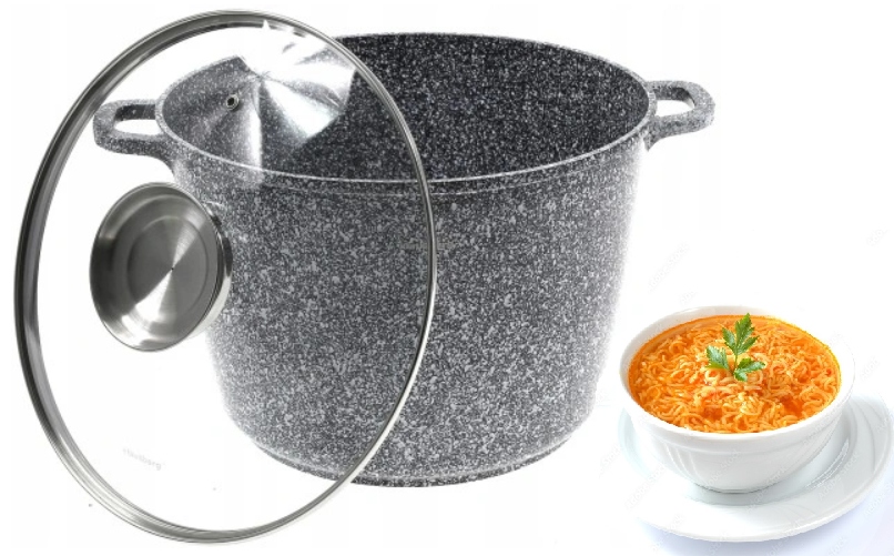 

Garnek 10L Kamienny Indukcja Brytfanna Gaz Marmur