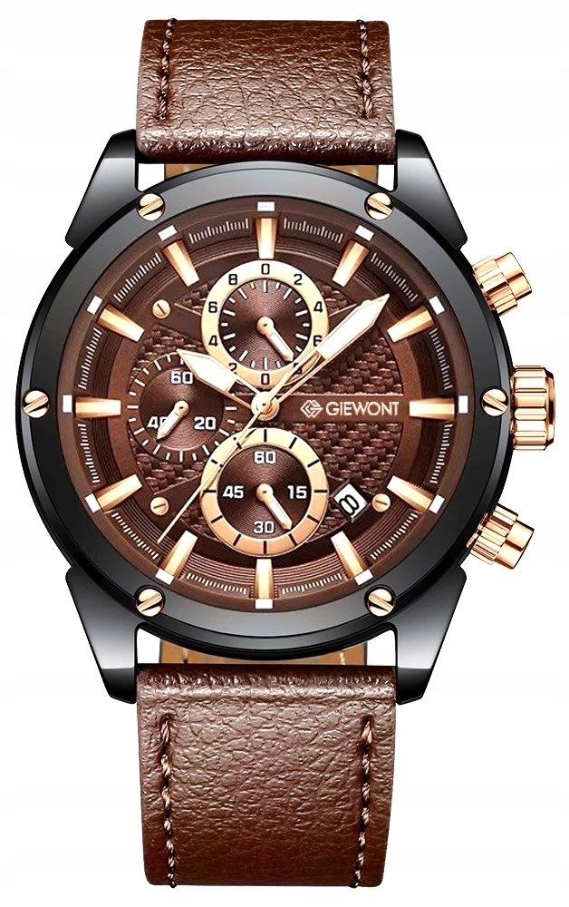 Pánské Hodinky Giewont Chronograph Sapphire Černohnědé GW8810-A3