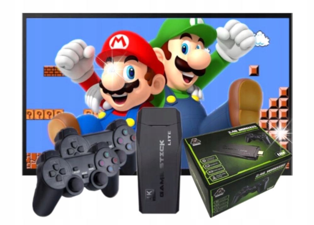 GRA TELEWIZYJNA TV MINI RETRO KONSOLA HDMI BEZPRZEWODOWY PAD X2 20000 GIER
