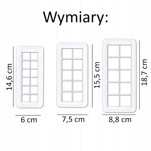 ZESTAW WYKRAWACZY DO MASY CUKROWEJ 3SZT KWADRATY Rodzaj akcesoriów zestaw