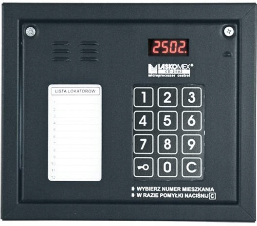 Laskomex CP-2502NR czarny Panel audio z mini listą lokatorów i z czytnikiem