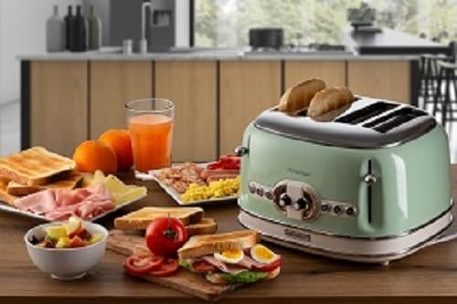 ARIETE Vintage Toster Retro 4 Kromki, 1600W, Zielony — miniatura 9