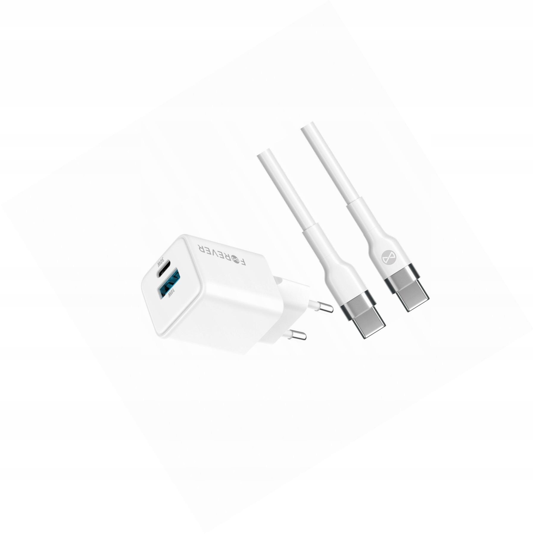 Szybka ładowarka GaN 30W Usb i Usb-c z kablem do Samsung Galaxy S20 Plus