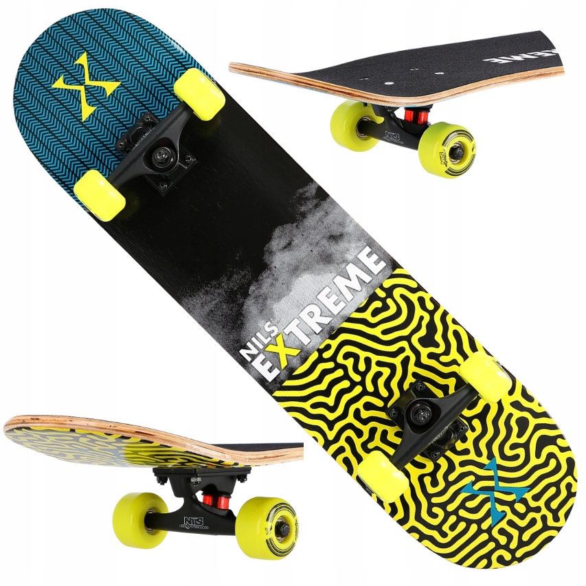 Deskorolka Klasyczna Drewniana Deska Kompletna Dla Dziecka ABEC-7 Brain