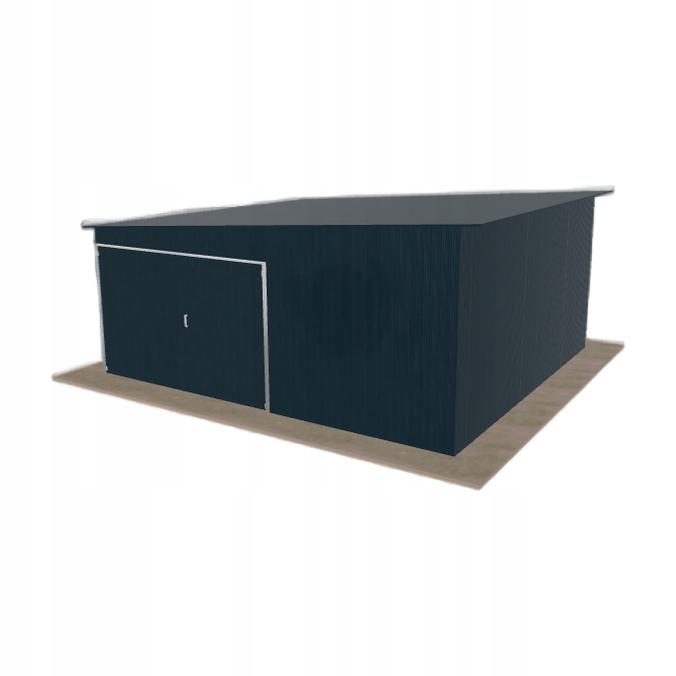 Plechová garáž 5.5 x 5 m s jednopolohovým spádem doleva Grafit