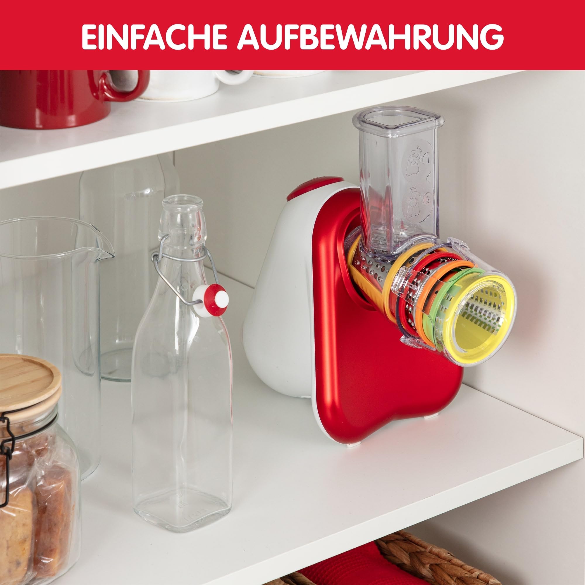 MOULINEX DJ756G Fresh Express Plus Krajalnica Do Warzyw 200W Czerwono-Biała — miniatura 5