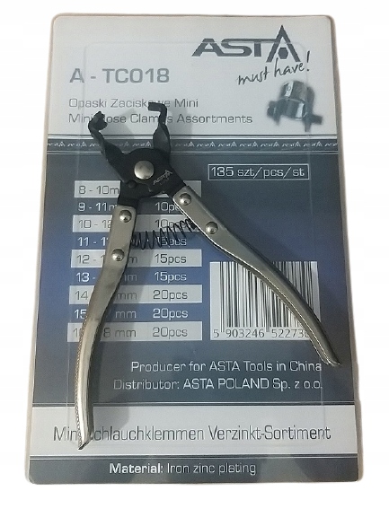 OPASKI SPREZYNOWE OBEJMY 135 SZTUK SZCZYPCE ASTA Producent code A TC018
