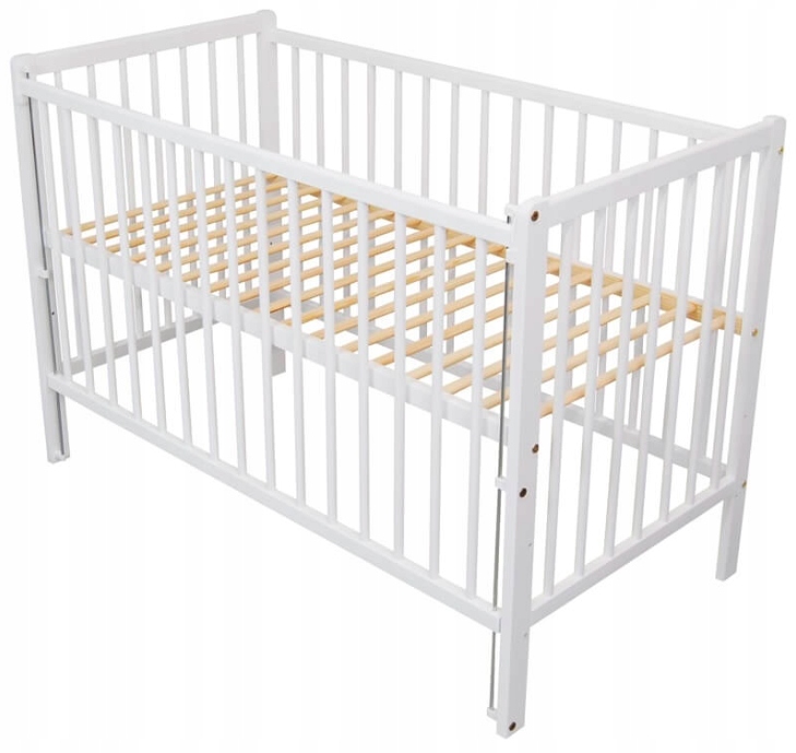 BIAŁE DZIECIĘCE NIEMOWLĘCE ŁÓŻECZKO OPUSZCZANY BOK 120x60 CM MARCIN Kod producenta Marcin 3