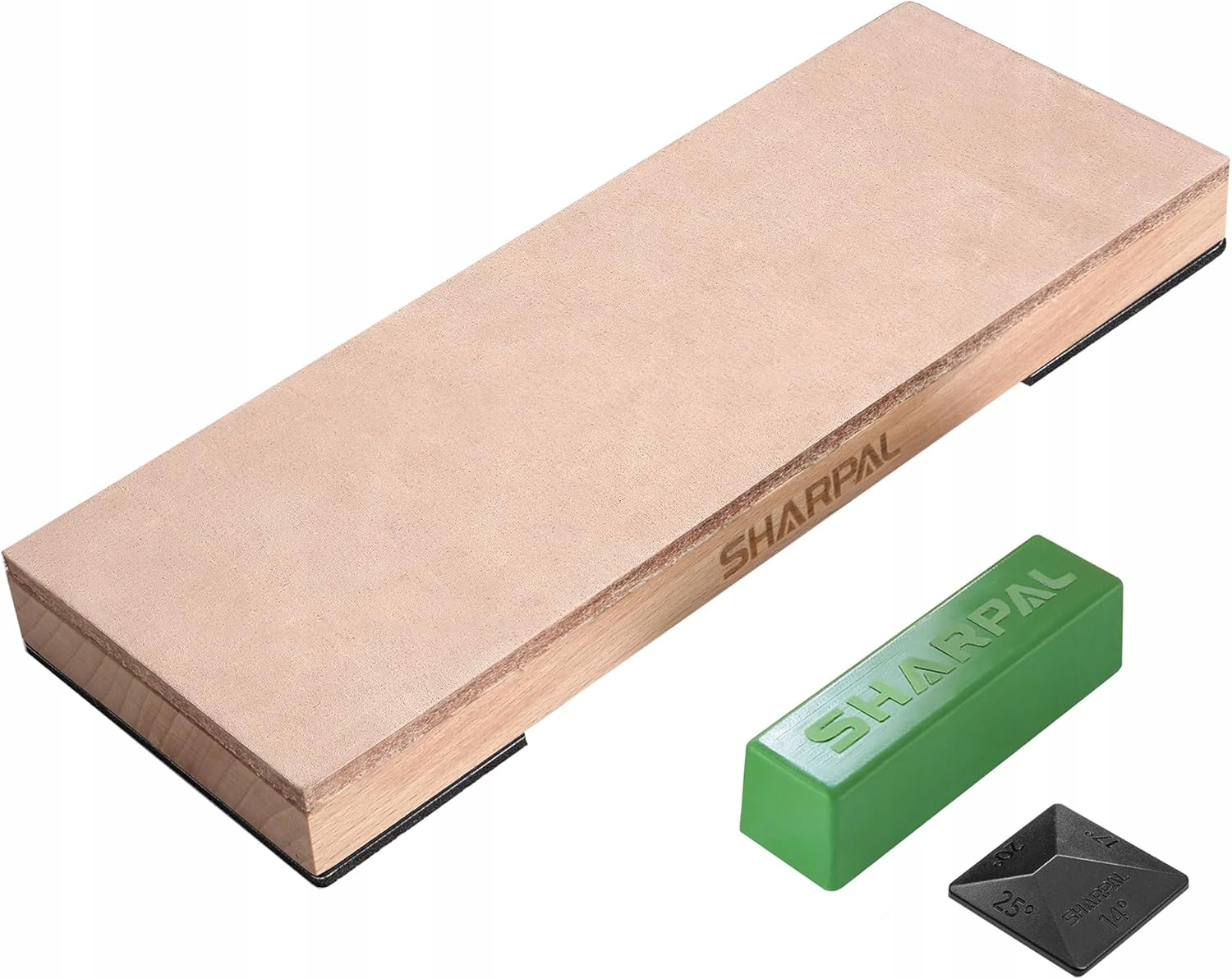 Blok do wygładzania noży nożyczek Skóra i Drewno bukowe 200 x 76 mm Sharpal