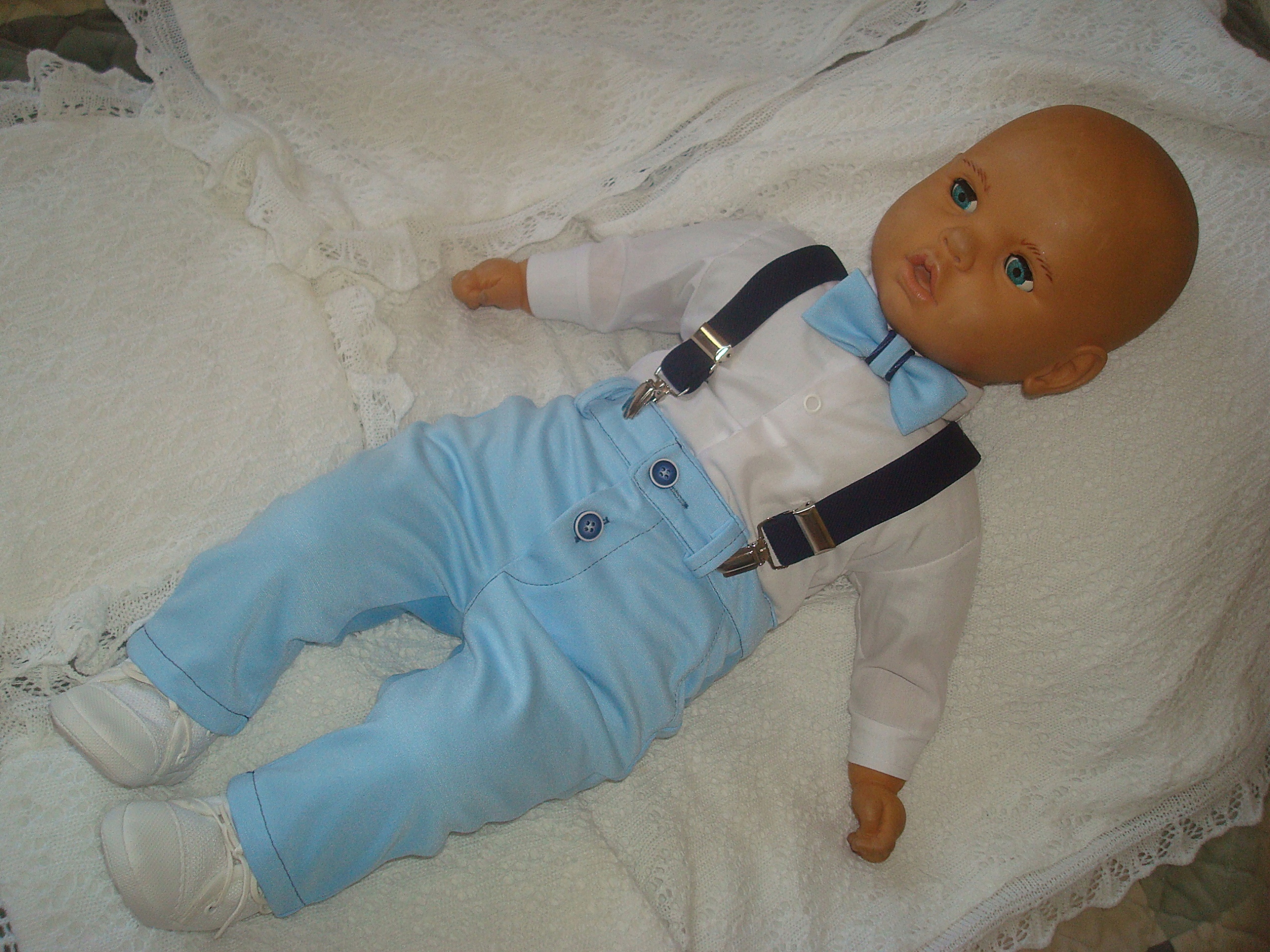 6 CZ.SWETEREK MARYNARKA KOMPLET UBRANKO/CHRZTU/74 Kolor niebieski