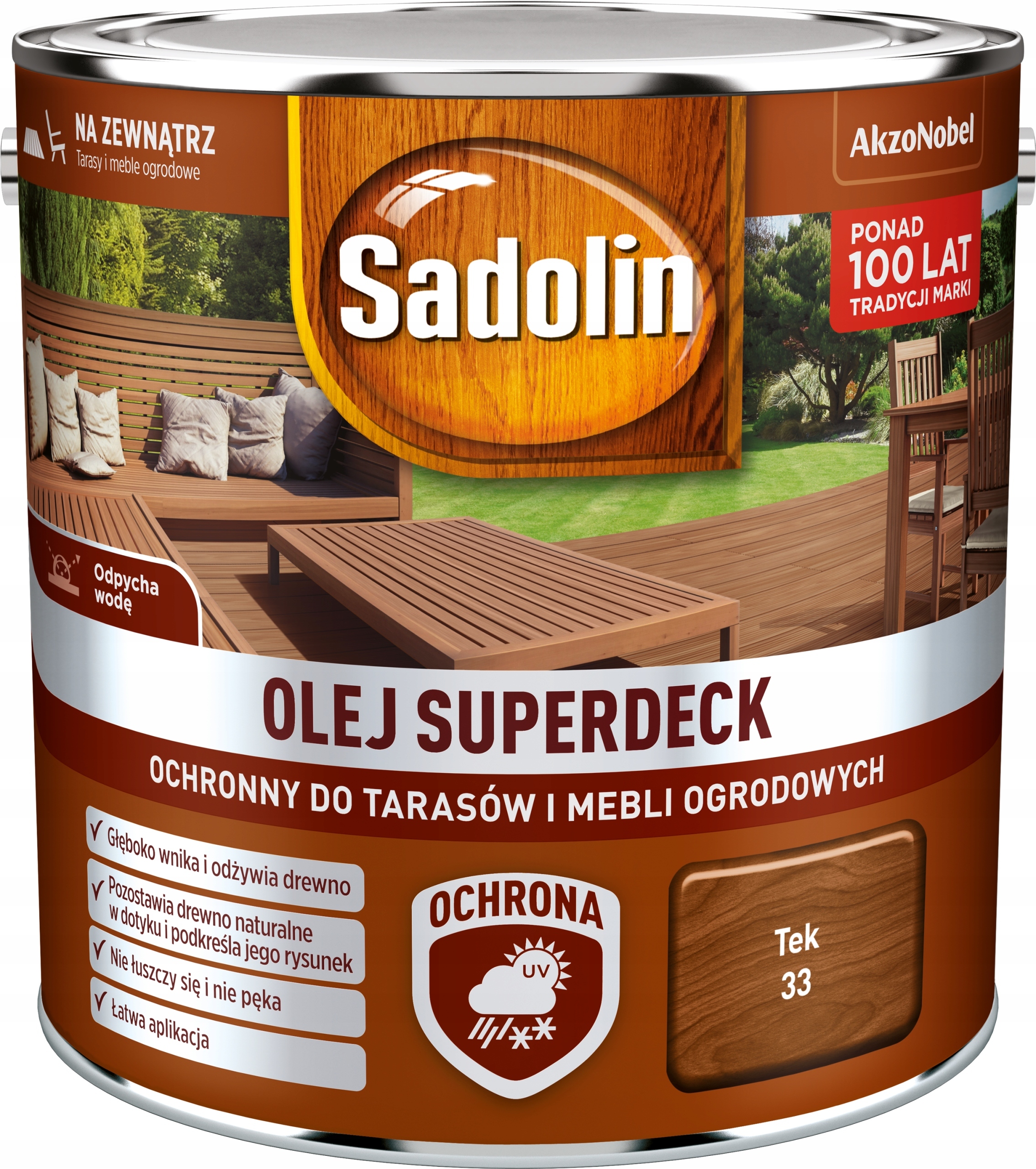 Olej do tarasów i mebli Sadolin Superdeck 2,5L Tek