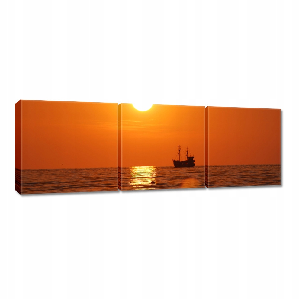 

Obrazy 60x20 Zachód słońca ze statkiem