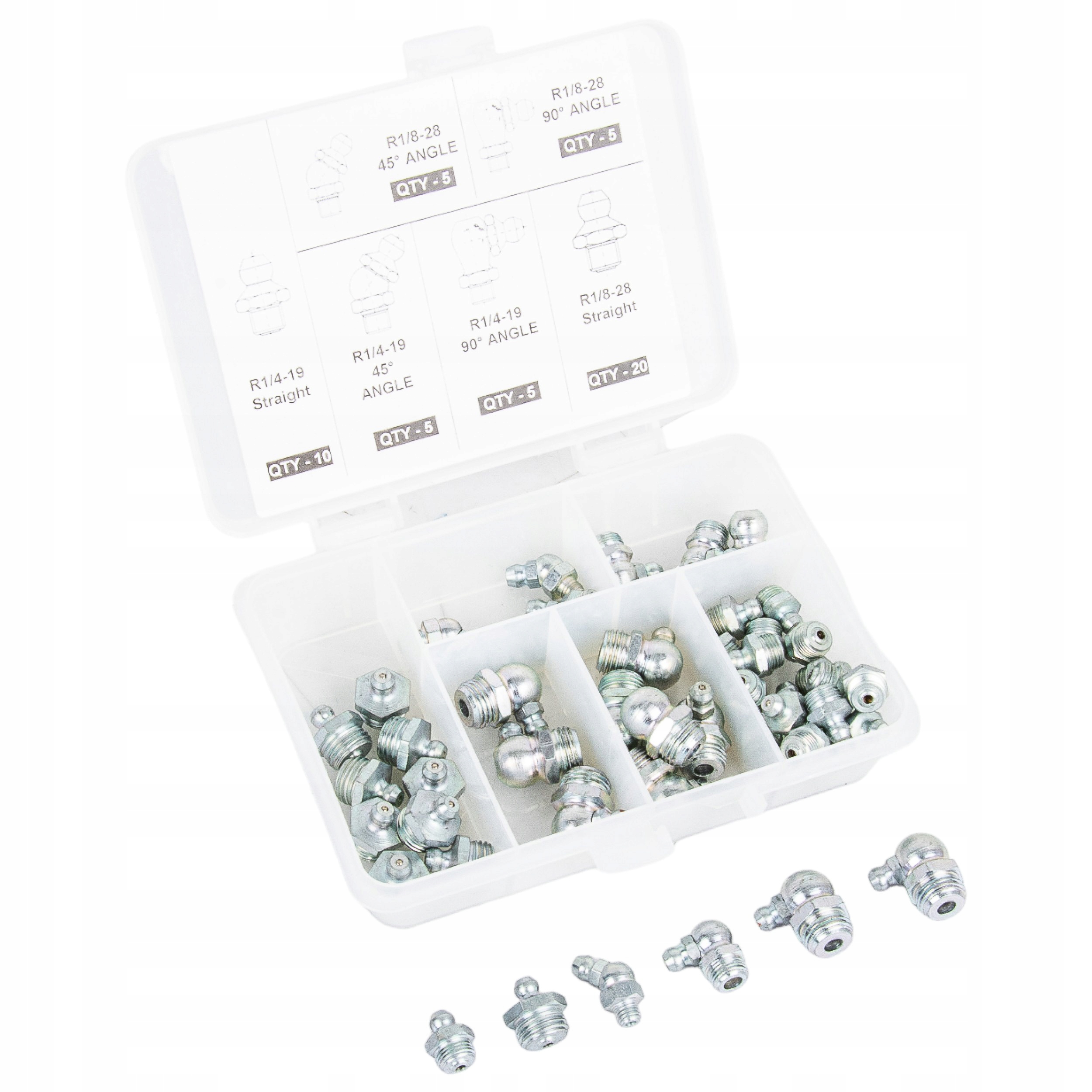 Smarowniczki o gwincie stożkowym zestaw 50szt. kalamitki GROZ