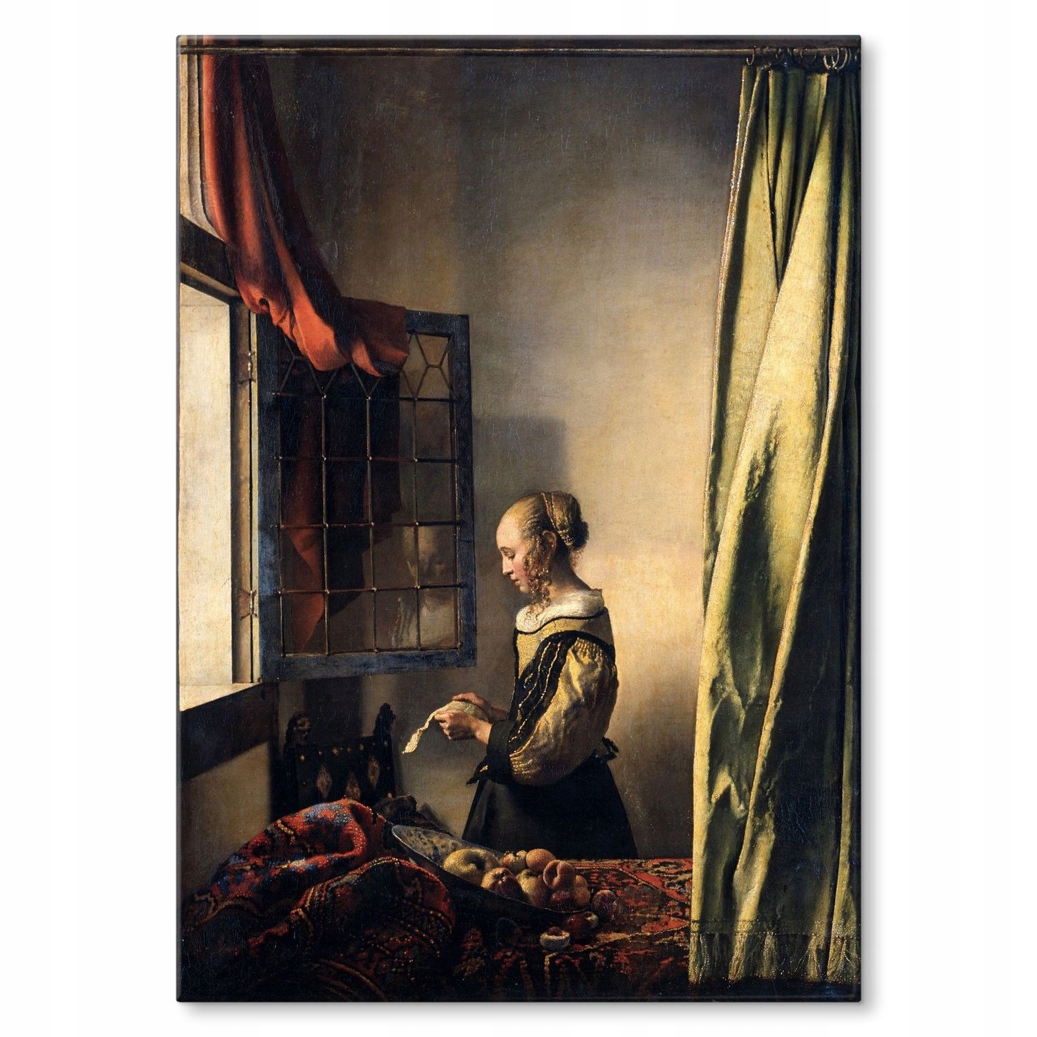 Kovový plakát Girl reading Vermeer Szyld Plech 42 x 59,4 cm Dárek