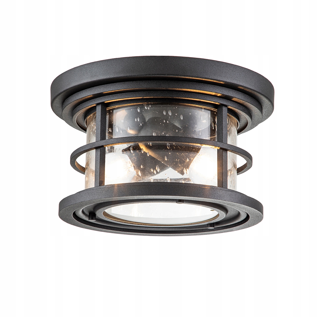 Stropná lampa stropné svietidlo čierna okrúhla 25 cm 2 body IP44 Feiss