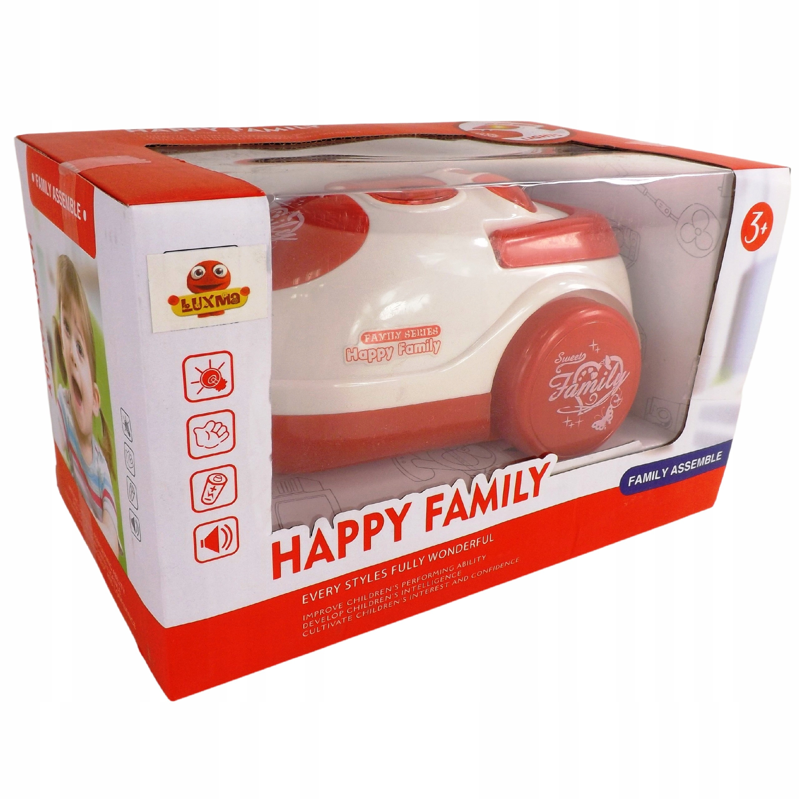 Odkurzacz dla dzieci interaktywny dźwięki K52CZ Kolor dominujący odcienie czerwieni