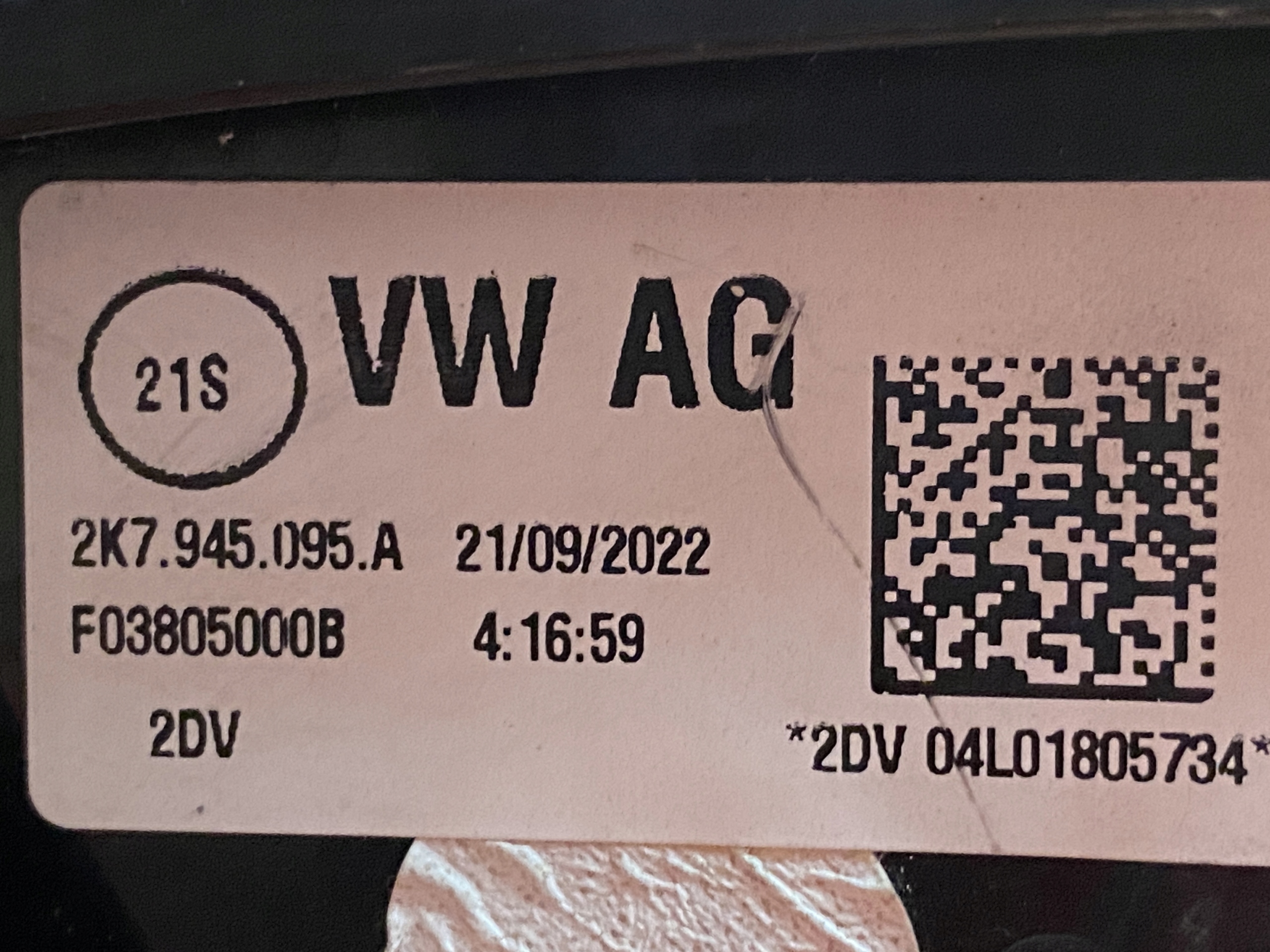 VW CADDY 2K7 Licht links heck 2K7945095A
