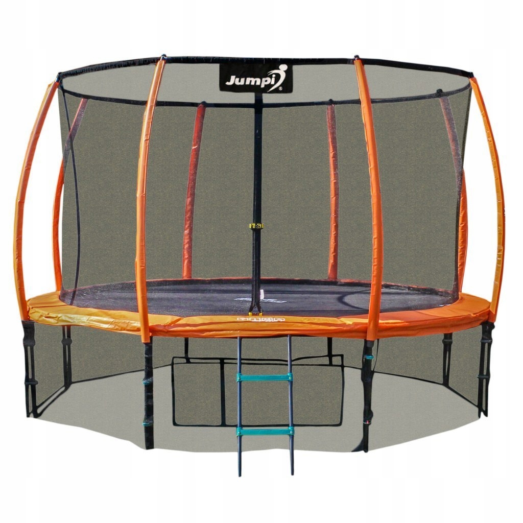 Trampolina Ogrodowa Jumpi 252cm/8FT Maxy Comfort Plus Pomarańczowa z siatką