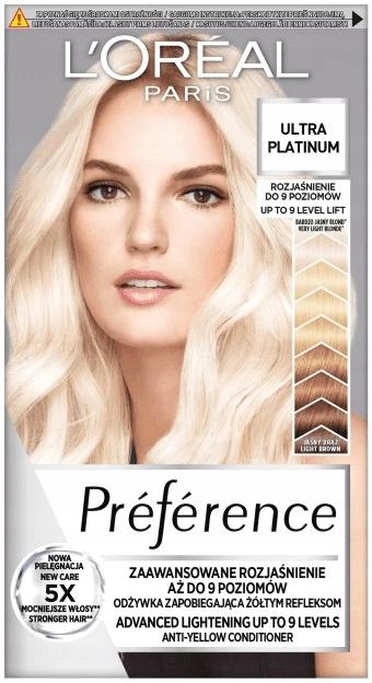 LOREAL Preference rozjaśniacz do włosów do 9 poziomów Ultra Platinum