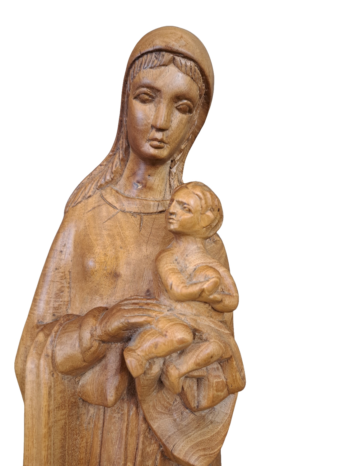 MATKA BOSKA Z DZIECIĄTKIEM, MADONNA, RZEŹBA DREWNIANA wys. 48 cm