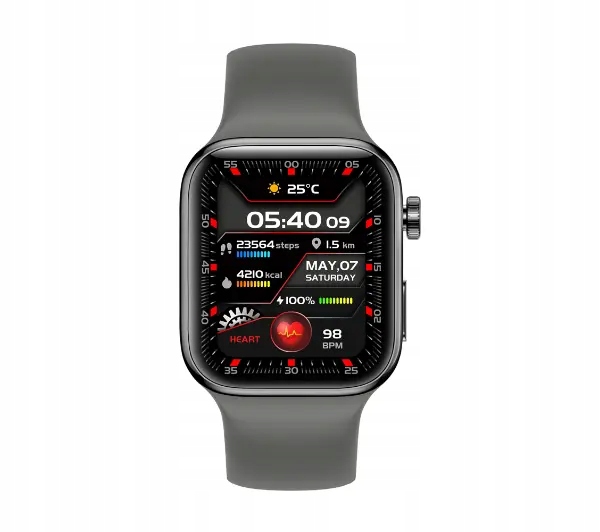 Smartwatch Yaxo Tampa Titanium Gps Nfc IP68 Sos Srebrny pasek silikonowy