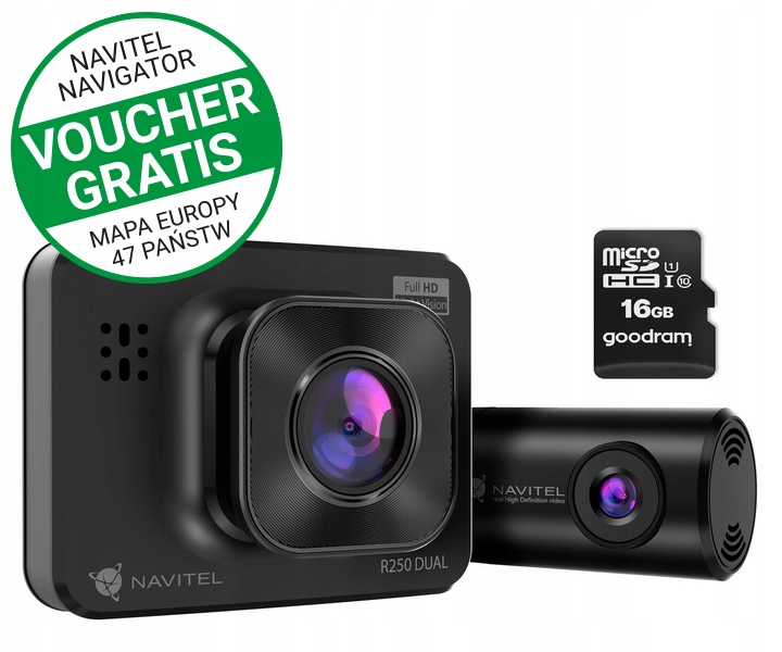 Wideorejestrator NAVITEL R250 DUAL + karta 16 GB R250 DUAL za 309 zł z ...