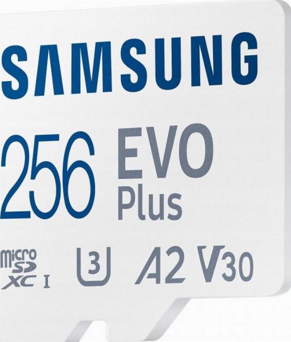 Samsung EVO PLUS microSDXC 256GB UHS-I U3 Zapis 100MB/s Odczyt 180MB/s 2023 Producent Samsung