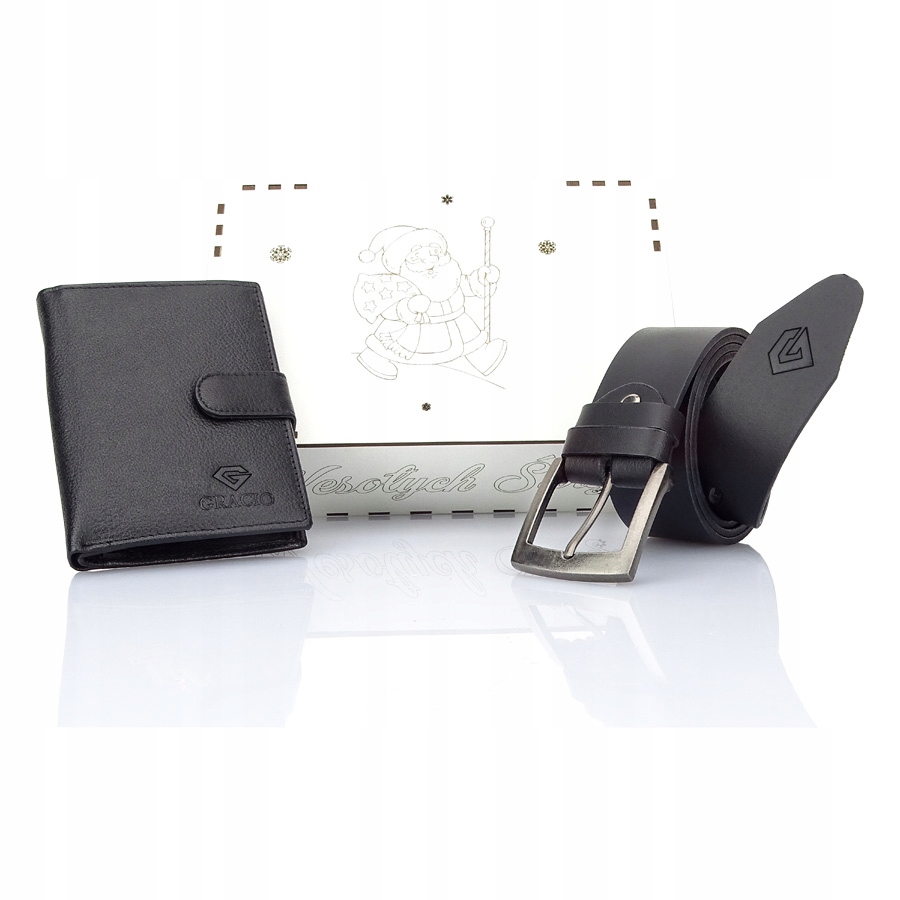 Box prezentowy Gracio zestaw portfel PASEK 110cm