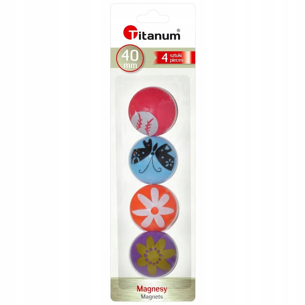 

Magnesy do tablic 40mm 4 szt MIX Titanum
