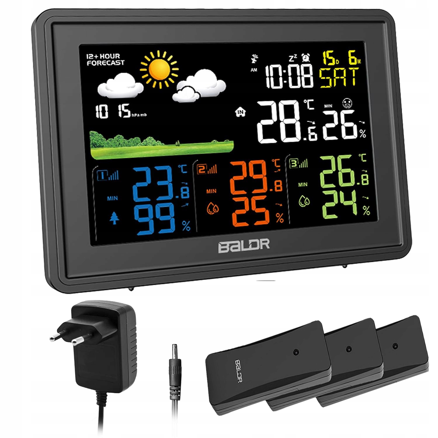 Stacja Pogodowa Pogody Meteo Higrometr Barometr Termometr Zegar Windy
