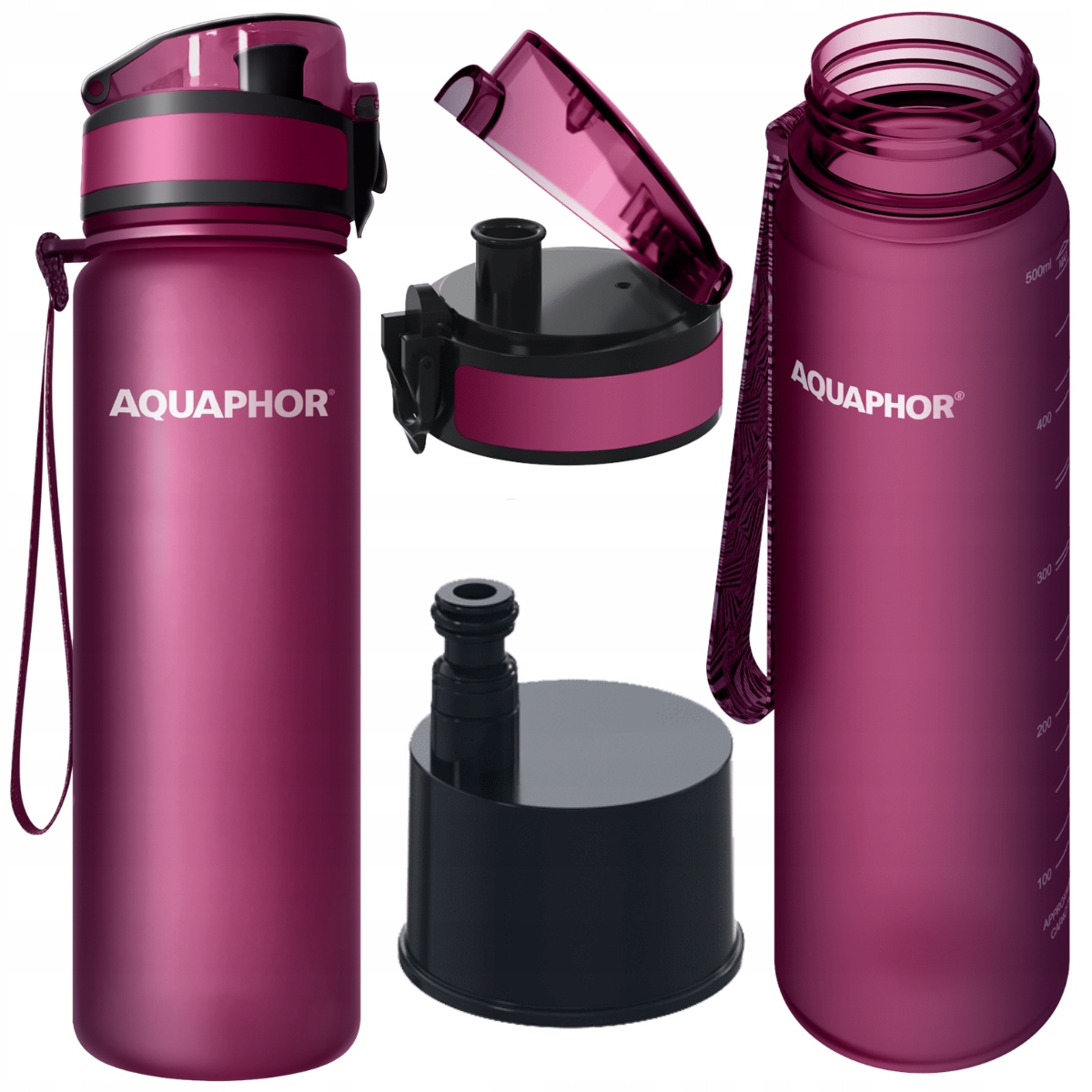 

Butelka Aquaphor City z filtrem wody bordowa 500ml