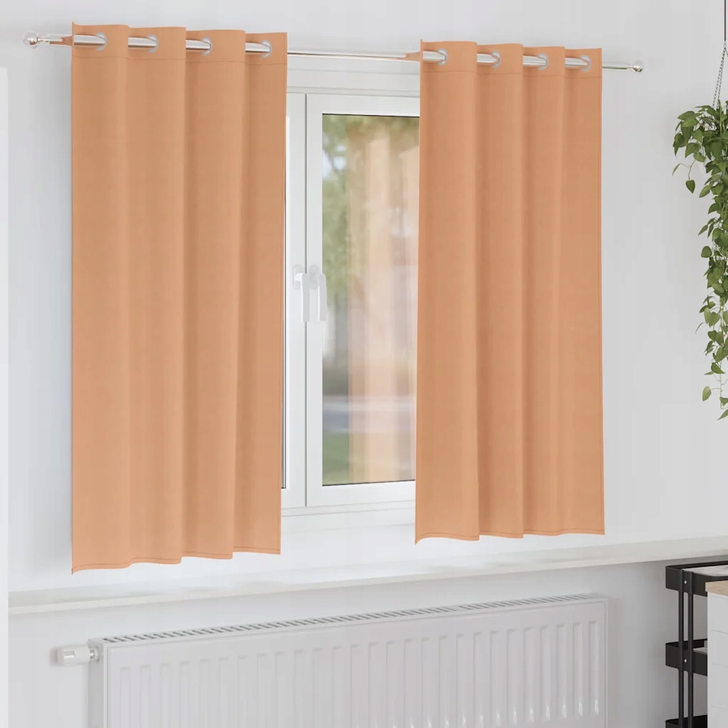 vidaXL Závěsy na zatemnění s kroužky 2 pcs Světle hnědá 175 x 140 cm