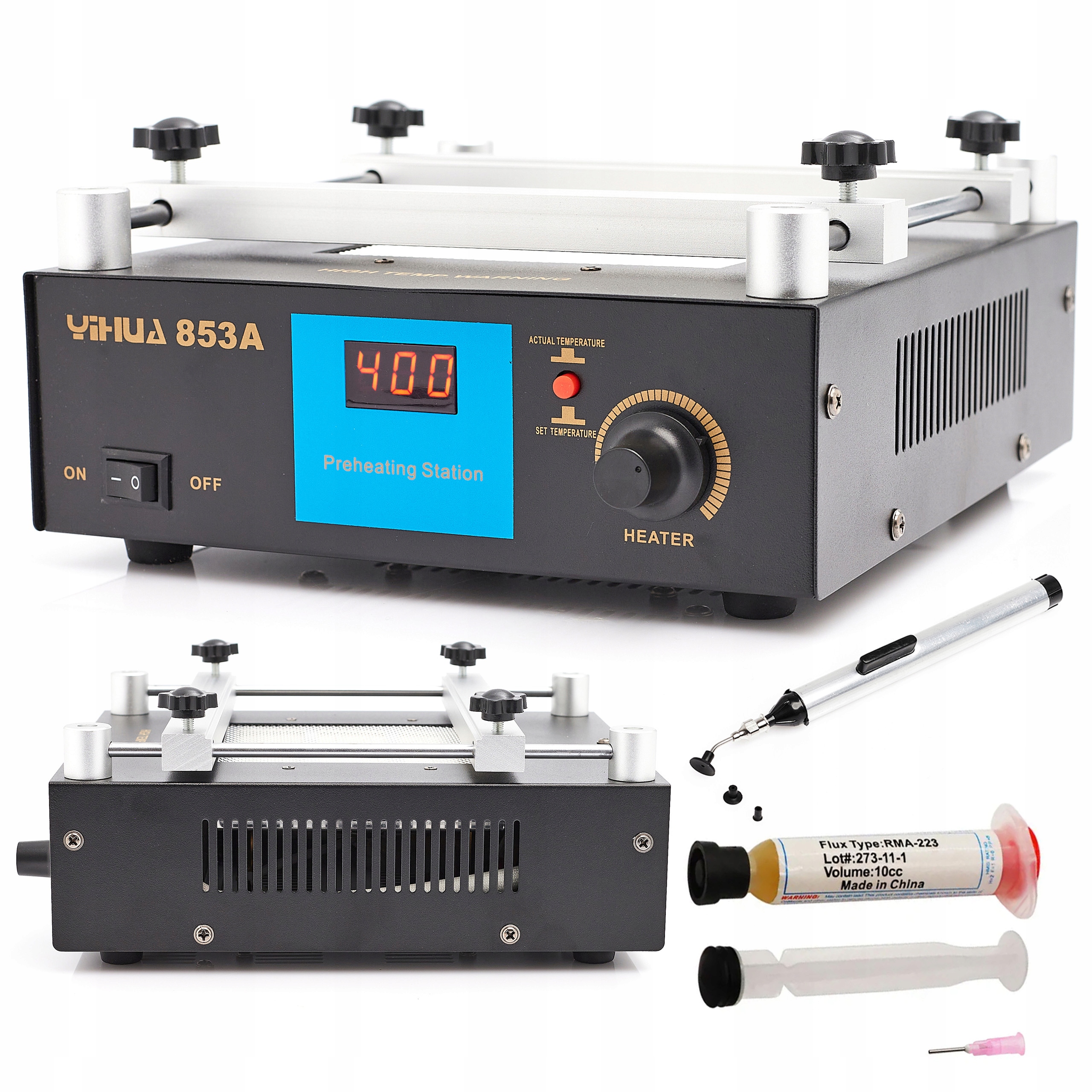 Křemíkový Ohřívač Preheater Yihua 853A, Sada Příslušenství, Uchopovač Tavidlo