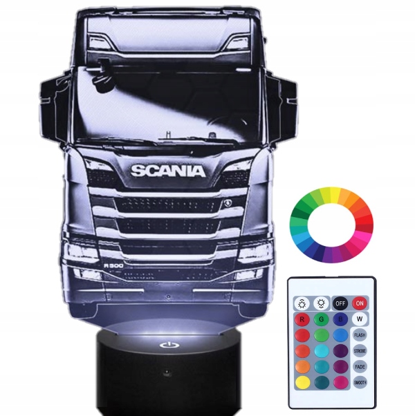

Lampka Nocna z Imieniem Ciężarówka Scania 3D Led