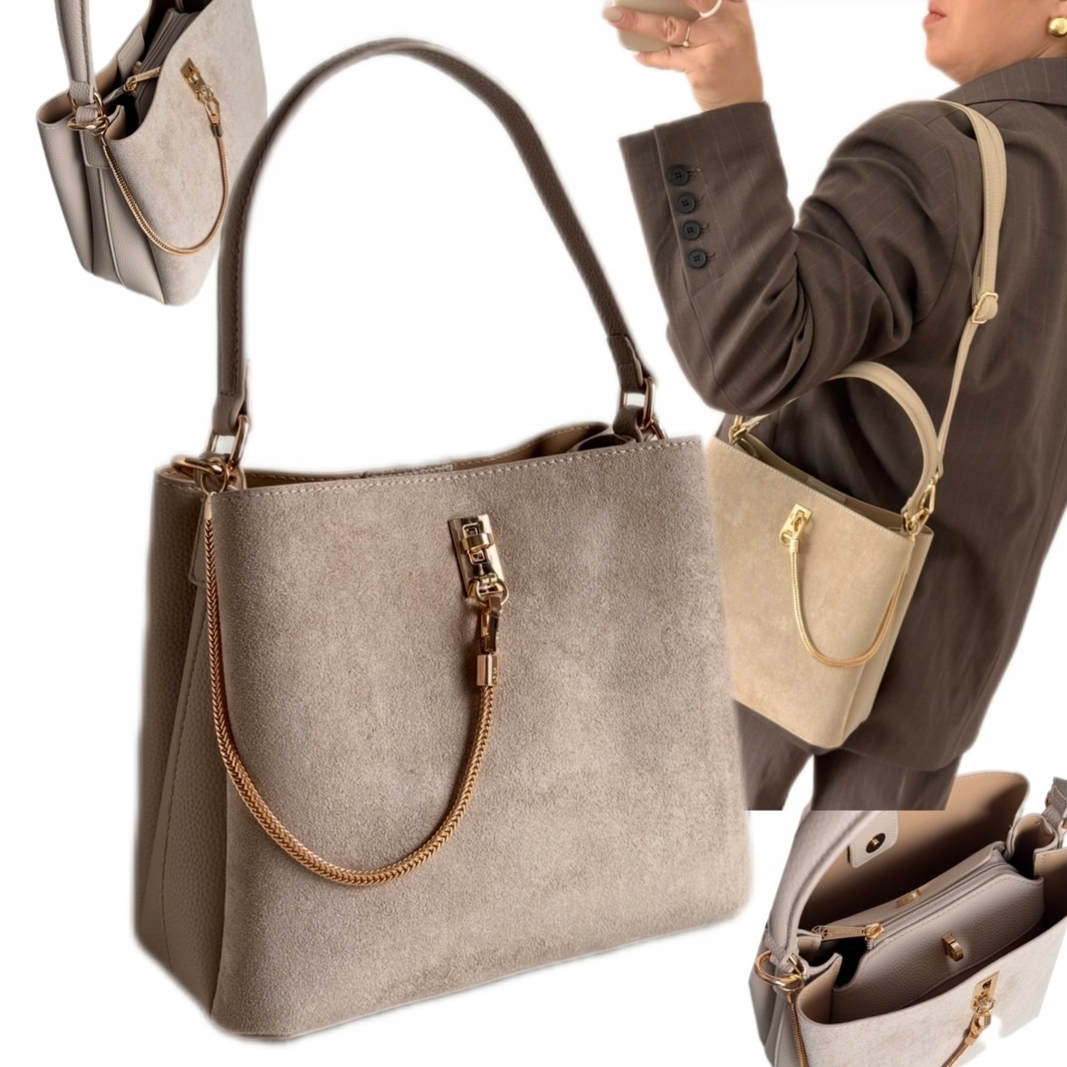 Dámská Dárek K Velikonoce Gallantry Paris Shopper Béžová A5 Semiš