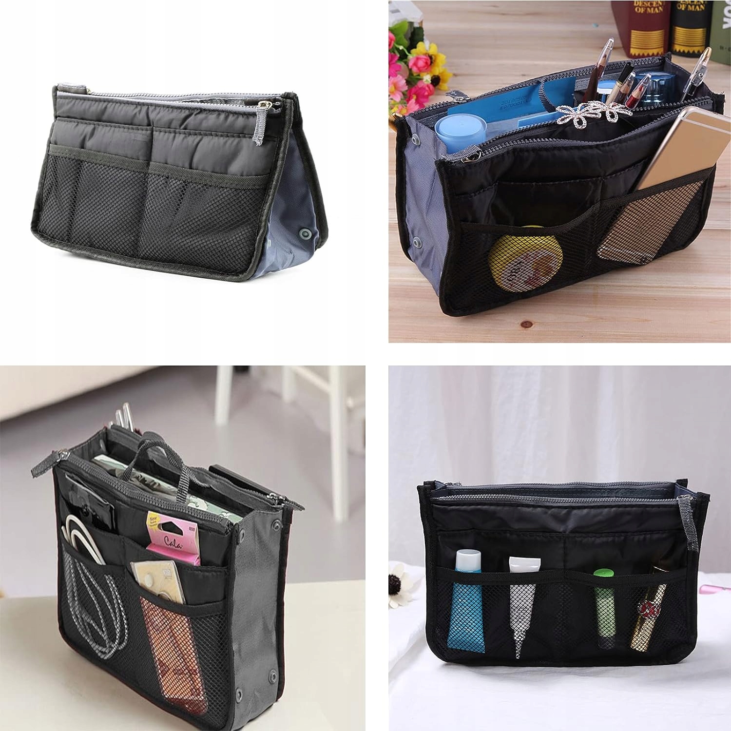 ORGANIZER DO TOREBKI WALIZKI KOSMETYCZKA Kuferek TURYSTYCZNA TORBA pojemna Liczba komór 10