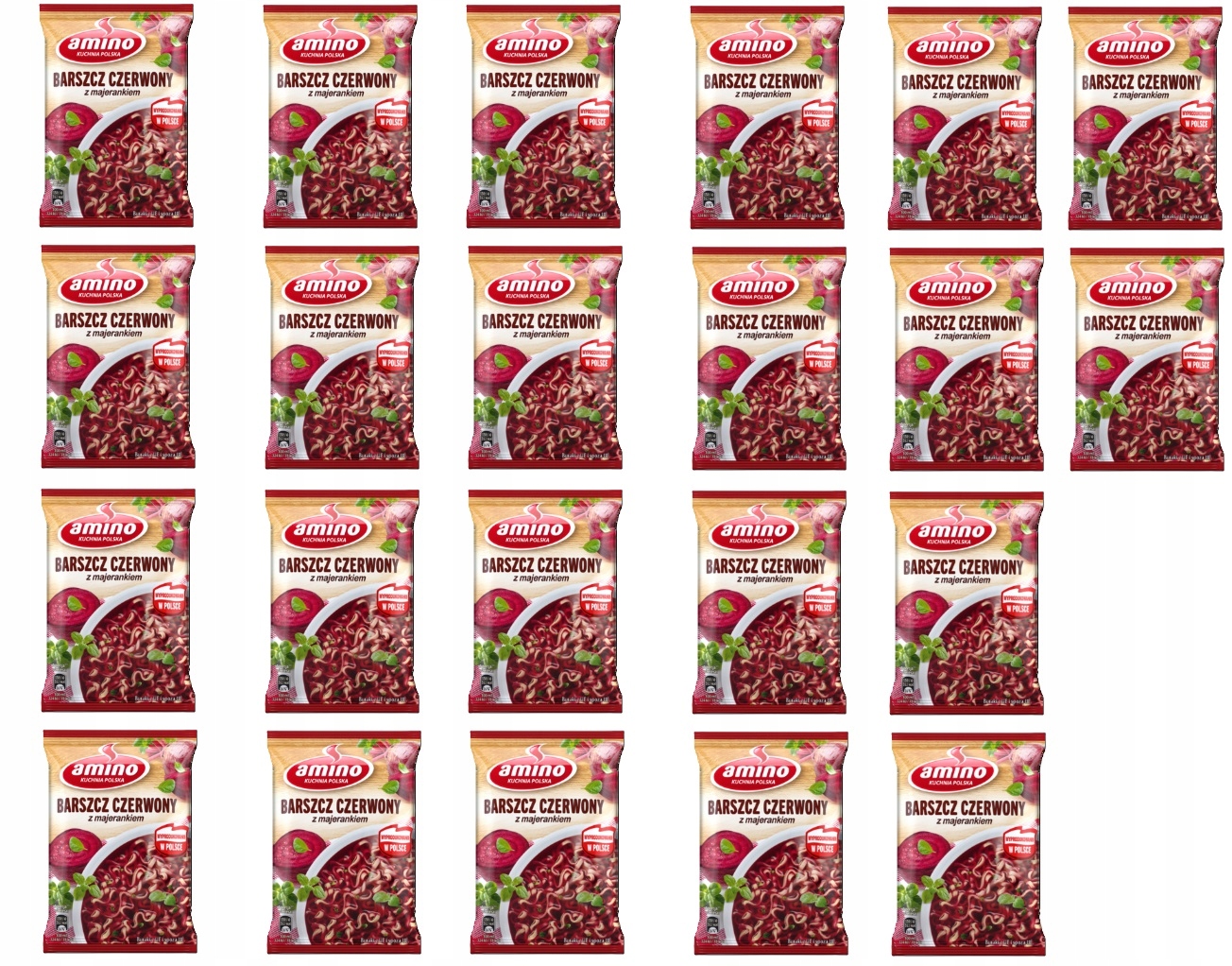 Levně 22 x 66 g Amino Instantní polévka boršč červený s majoránkou Karton