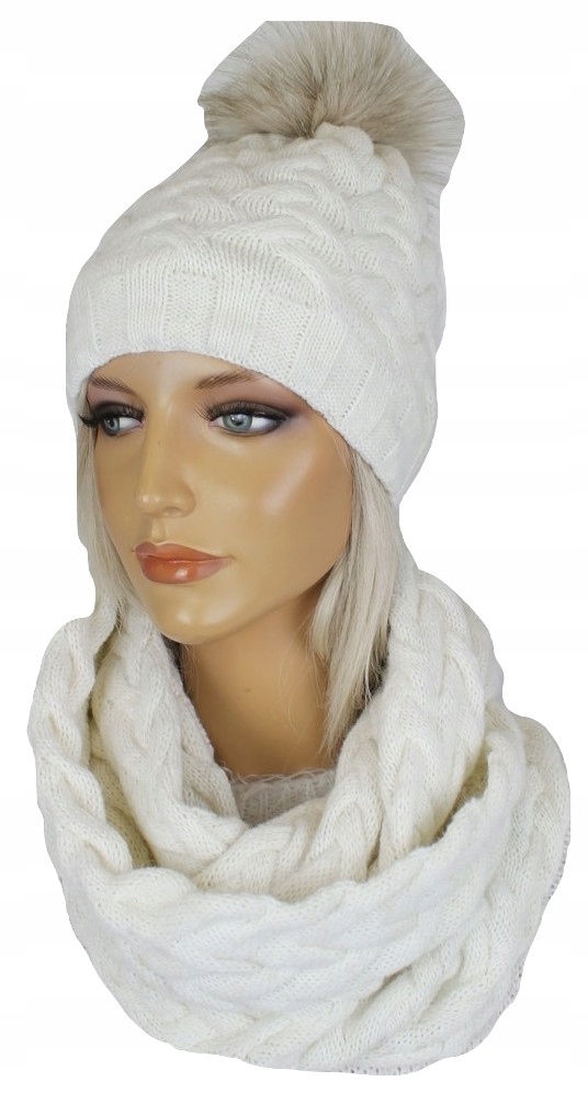 KOMPLET DAMSKI CZAPKA DAMSKA + KOMIN SZALIK CHUSTA Cechy dodatkowe brak